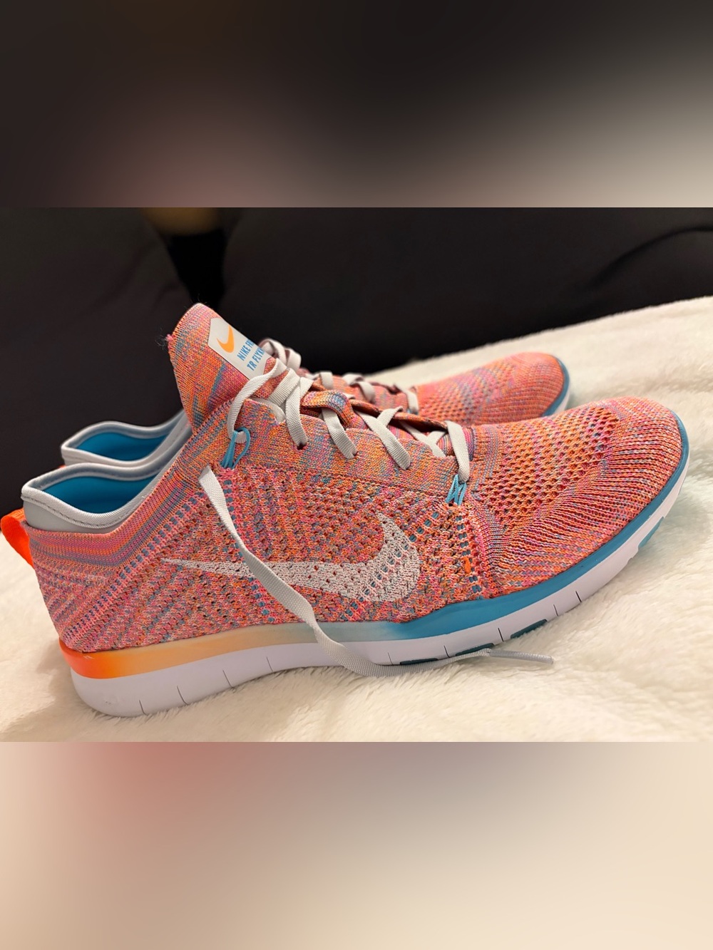 Brand new Nike Women’s Multicolor Flyknit Trainers — Pink/Blue/White